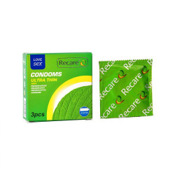 Презервативы Recare Ultra Thin Mint Condoms 3 шт, ультратонкие, аромат: мята