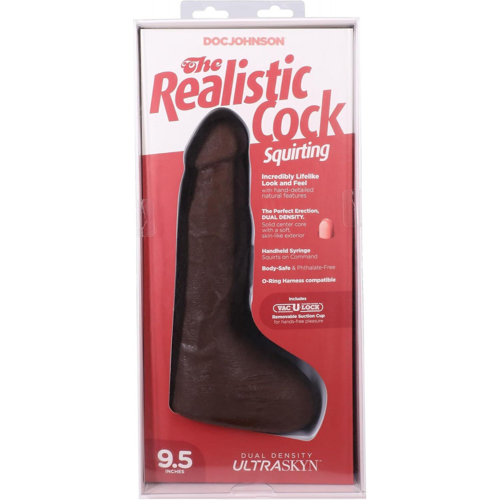 Фалоімітатор - Фалоімітатор, що кінчає Doc Johnson The Realistic Cock ULTRASKYN - Squirting 9,5 Inch Chocolate 7