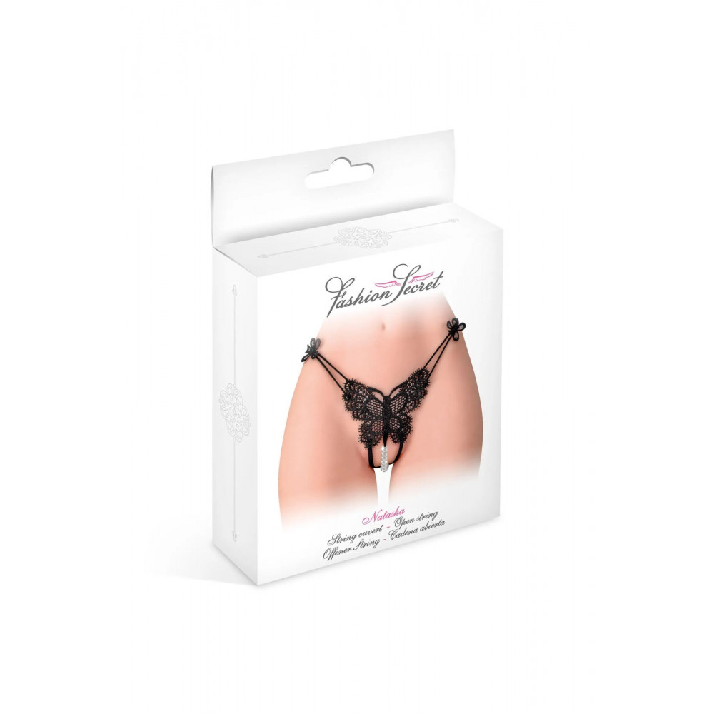 Жіноча еротична білизна - Трусики з перлинами Fashion Secret Natasha Black 2