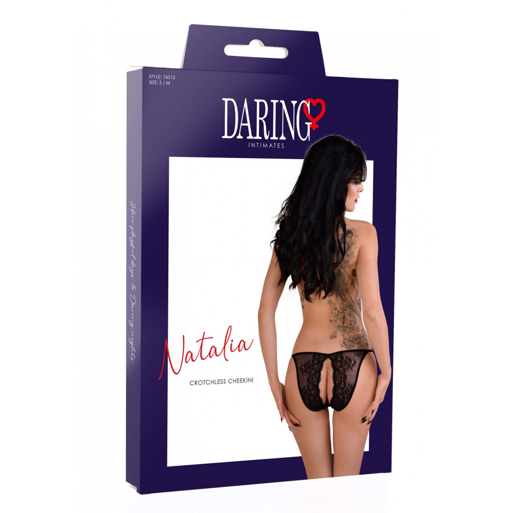 Різне - Мереживні трусики Daring Intimates Natalia з відкритим доступом, чорний, S/M 6