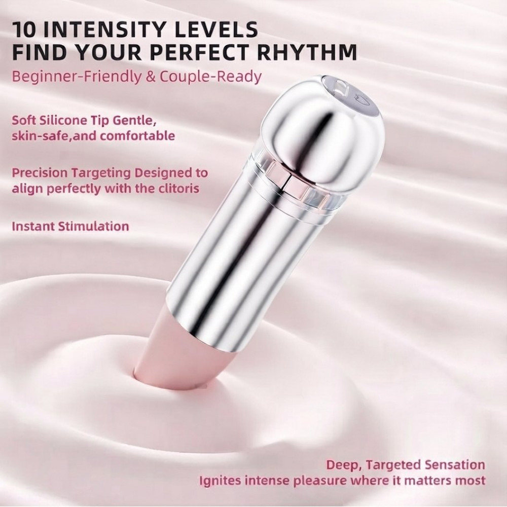 - Вакуумний стимулятор BeYourLover Powder Mist у формі губної помади, рожевий, 9,65 × 3,3 × 3 см 3