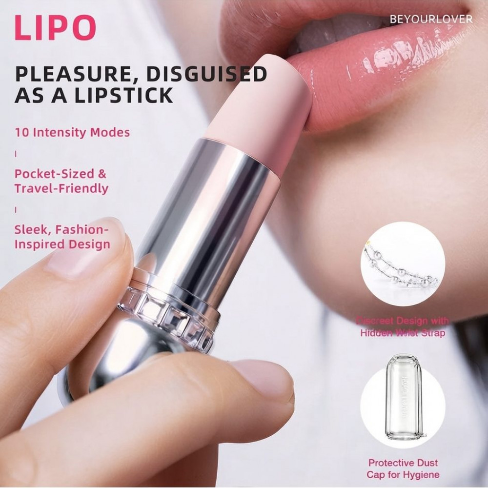 - Вакуумний стимулятор BeYourLover Powder Mist у формі губної помади, рожевий, 9,65 × 3,3 × 3 см 4