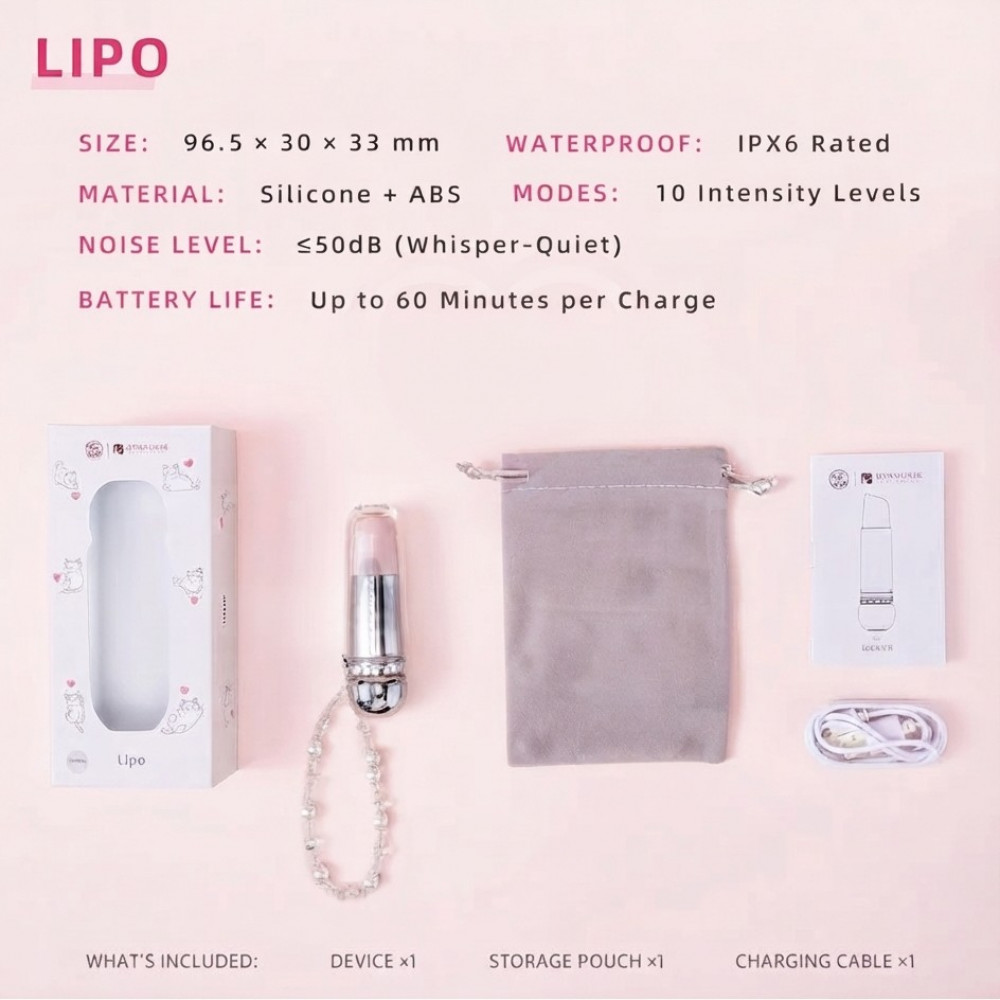 - Вакуумний стимулятор BeYourLover Powder Mist у формі губної помади, рожевий, 9,65 × 3,3 × 3 см 8