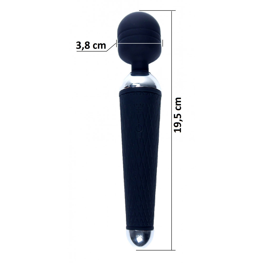 Вибратор - Вибромассажер Boss Series - Massager Power Wand USB Black 16 Function, BS2200037 3