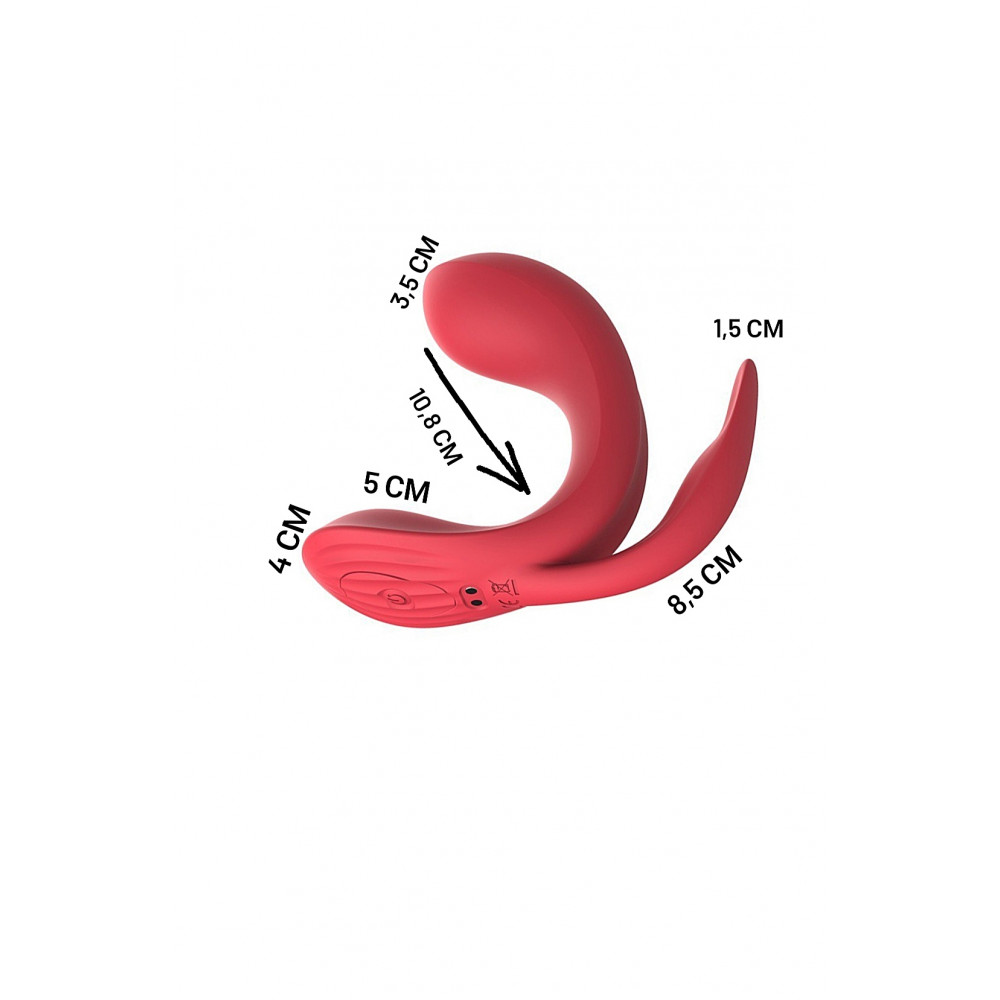 Разное - Вибратор Chisa Kissen Acein тройная стимуляция, с дистанционным пультом, красный 5