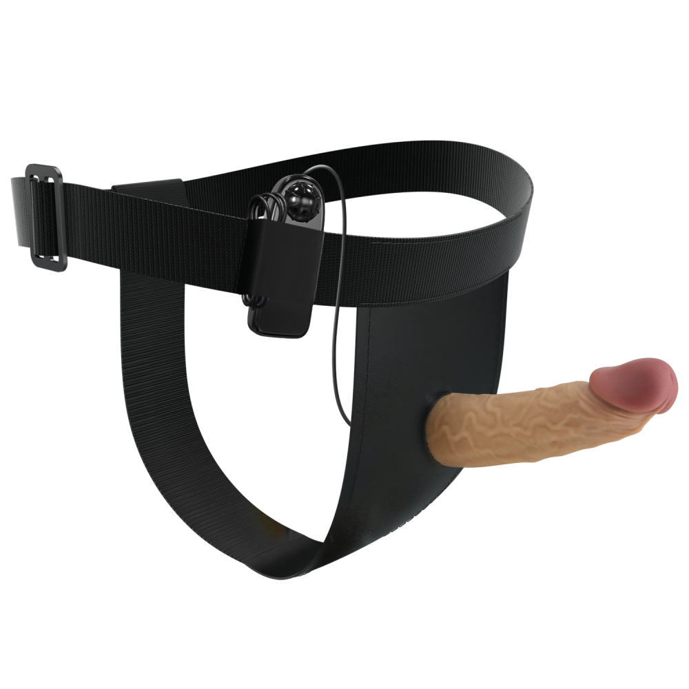 Різне - Вібрострапон порожнистий чоловічий Pretty Love Draven реалістичний, з провідним пультом, 17.5 х 3.7 см 1