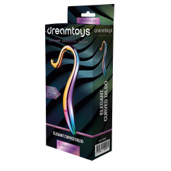 Вигнутий скляний фалоімітатор Dream Toys Glamour Glass, різнокольоровий
