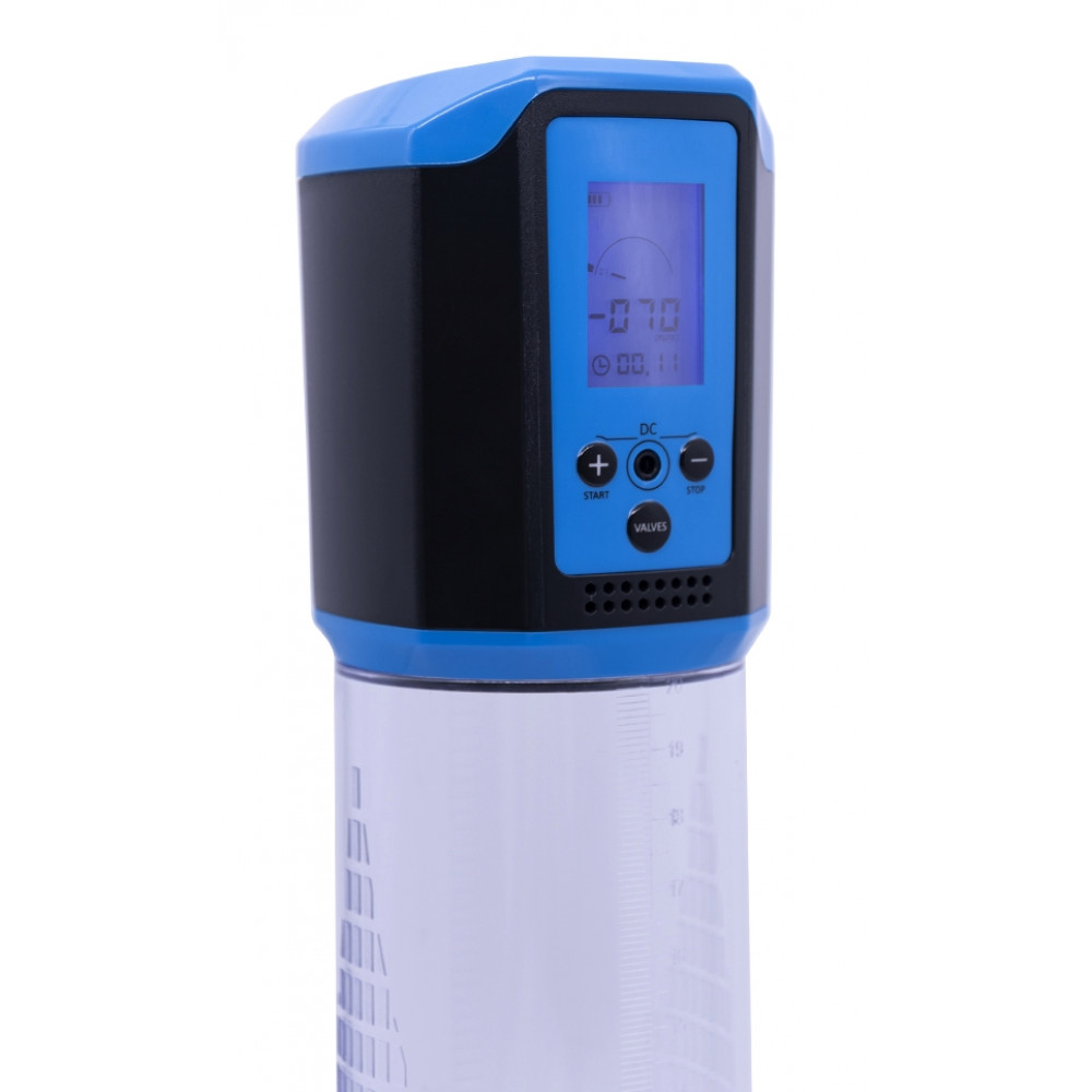 Помпи - Автоматична вакуумна помпа із зарядкою від USB та LCD дисплеєм CANWIN Passion Pump Men Blue - P648AU 5