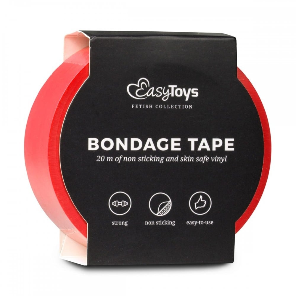 БДСМ игрушки - Бондажная лента EasyToys Bondage Tape красного цвета 1