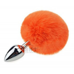 Анальная пробка с хвостом SKN-Z36 Orange ( размер XS )