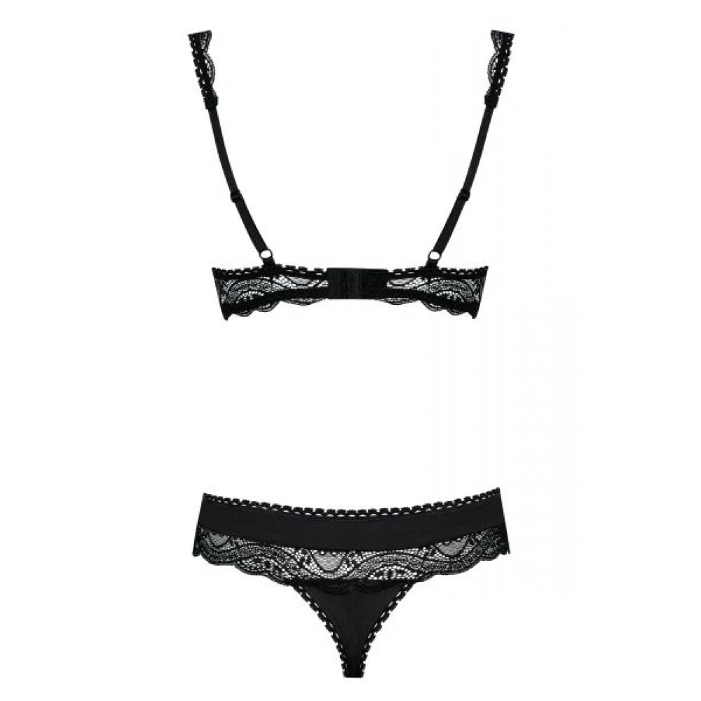 Эротическое белье - Комплект Obsessive MIAMOR SET S/M черная открыт,грудь 5