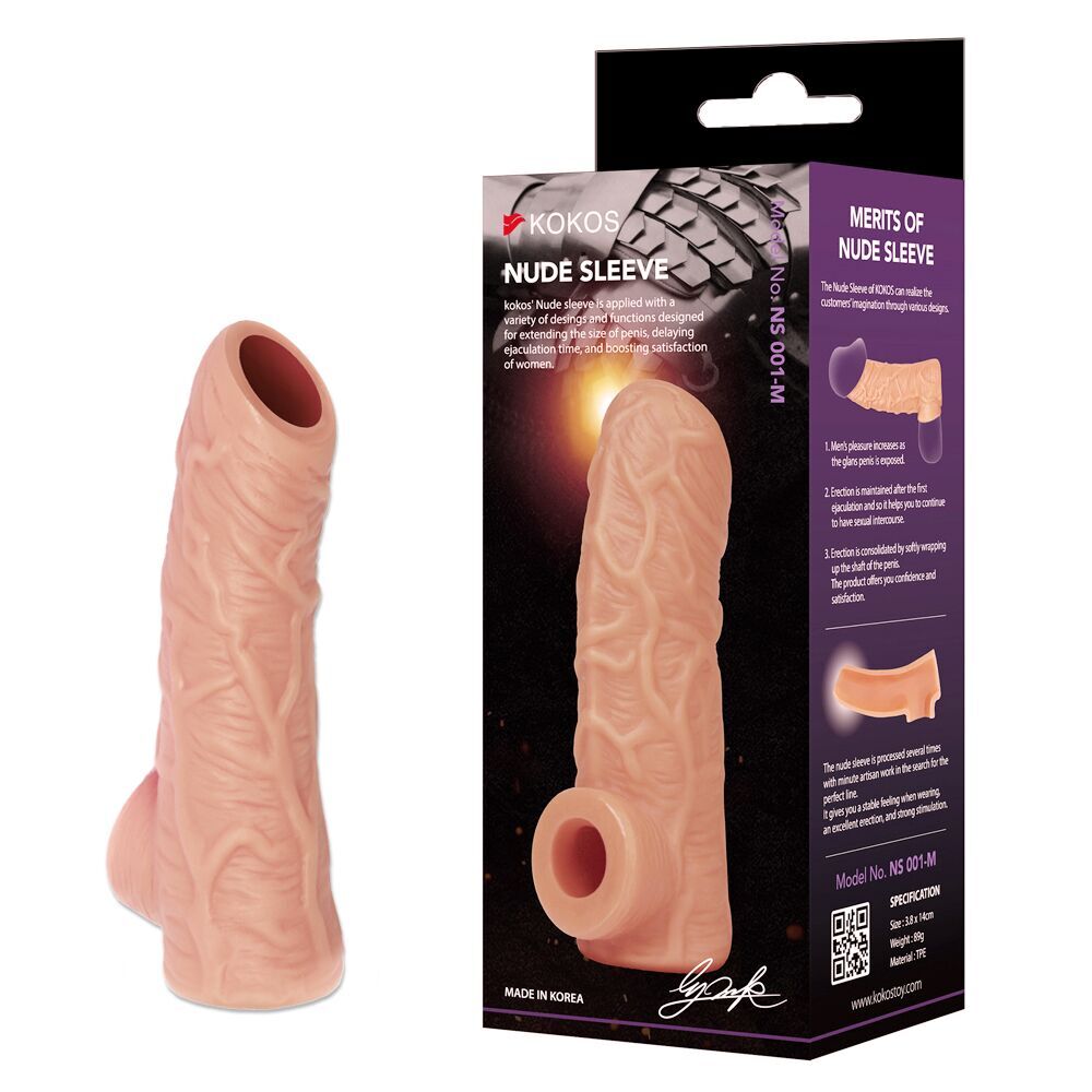 Ерегційні кільця без вібрації - Насадка на член Kokos Nude Sleeve NS 001 S 2