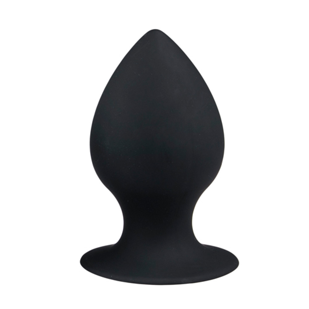 Секс игрушки - Анальная пробка с присоской Round Butt Plug черная, 8.5 см х 4 см