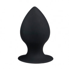 Анальная пробка с присоской Round Butt Plug черная, 8.5 см х 4 см