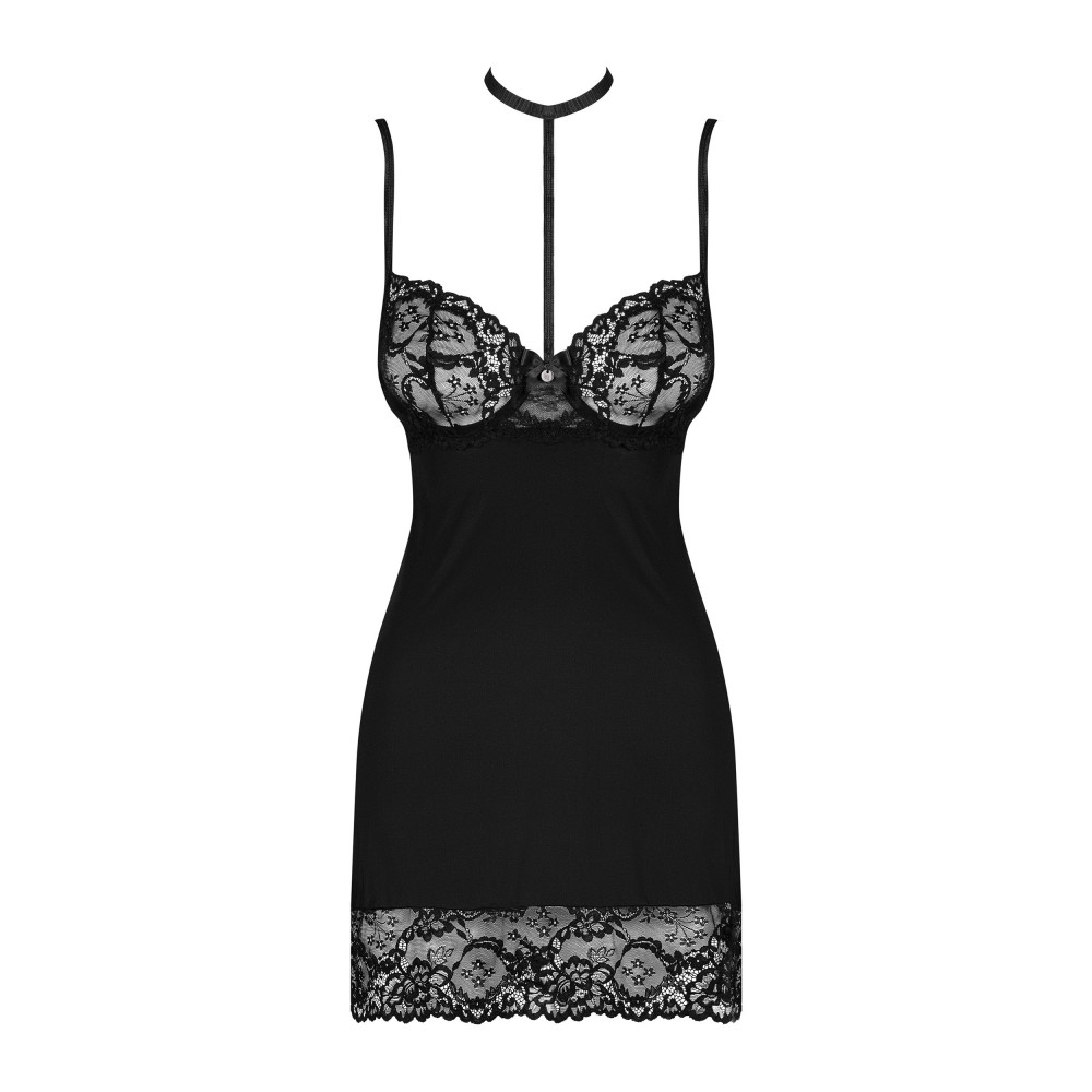 Эротическое белье - Сорочка Obsessive Raquelia chemise & thong S/M 3