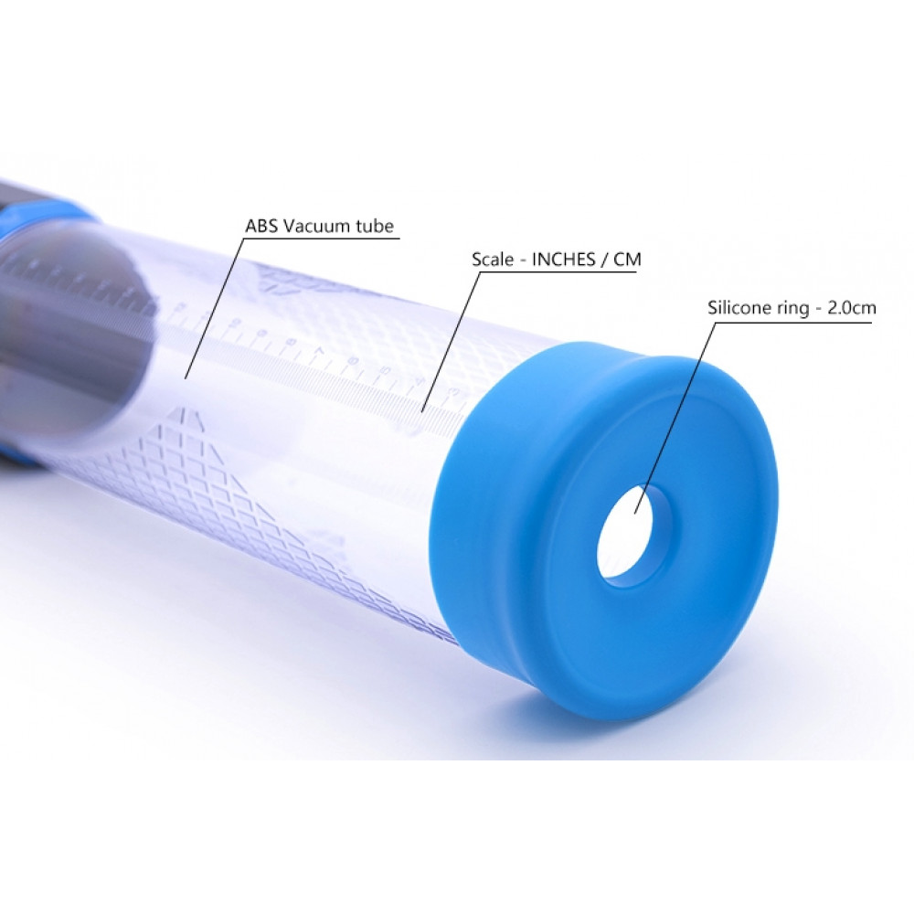 Помпи - Автоматична вакуумна помпа із зарядкою від USB та LCD дисплеєм CANWIN Passion Pump Men Blue - P648AU 8