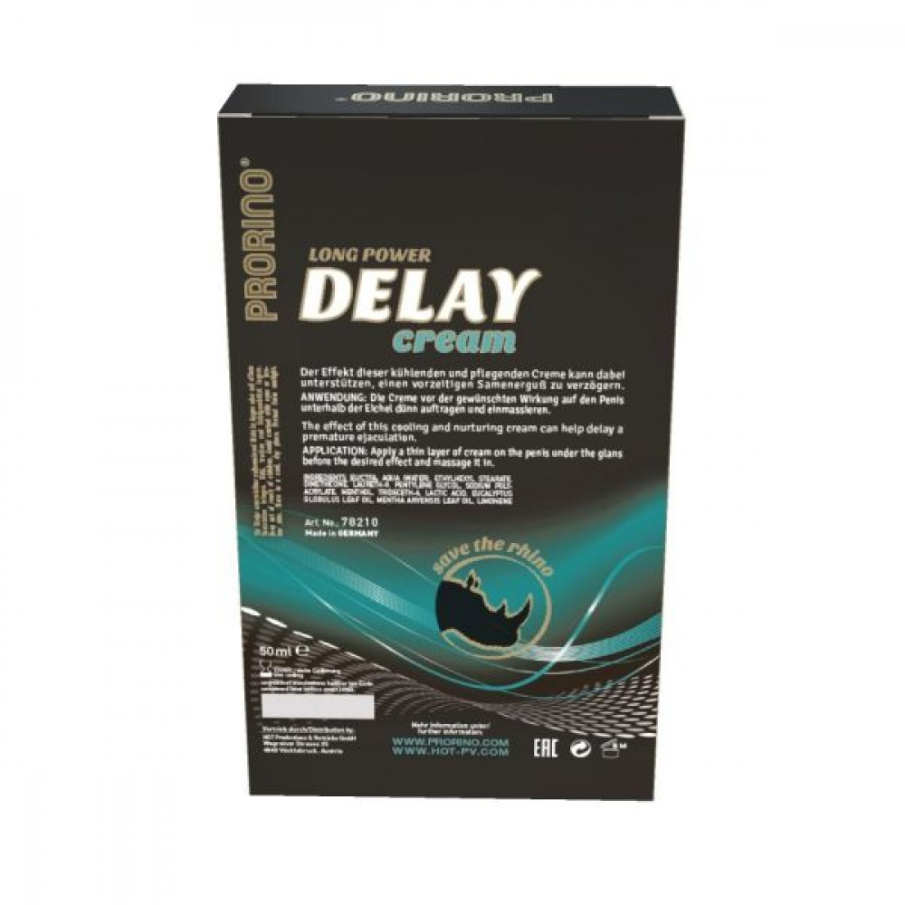 Стимулирующие средства и пролонгаторы - Крем прологантор для мужчин Prorino Delay Cream, 50 мл 2