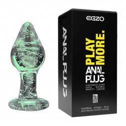 Анальний плаг зі скла, що світиться EGZO EAP-R (довжина 7.2 см, діаметр 2.8 см )