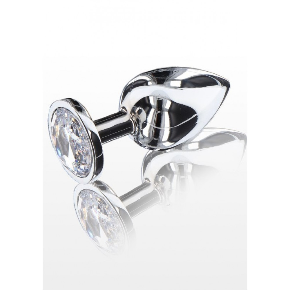 - Анальна пробка металева Toy Joy Starlight Booty Jewel з білим кристалом, Large