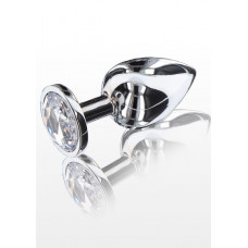 Анальна пробка металева Toy Joy Starlight Booty Jewel з білим кристалом, Large