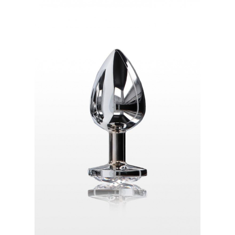 - Анальна пробка металева Toy Joy Starlight Booty Jewel з білим кристалом, Large 1