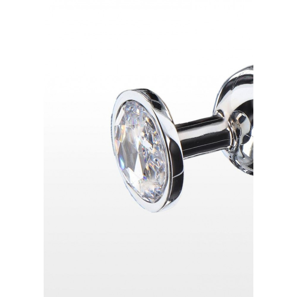 - Анальна пробка металева Toy Joy Starlight Booty Jewel з білим кристалом, Large 2