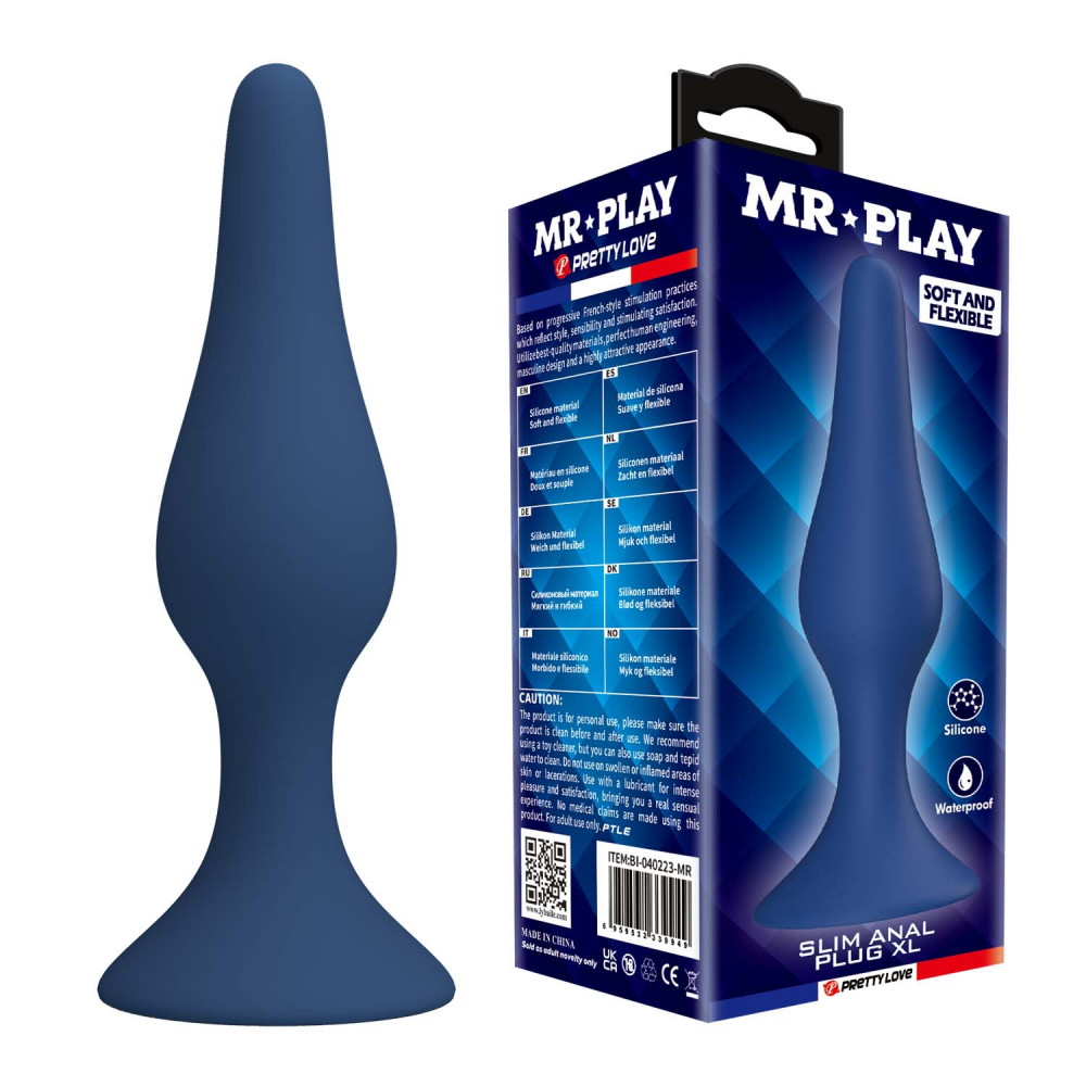  - Анальна пробка MR.PLAY - Slim Anal Plug XL, BI-040223-MR