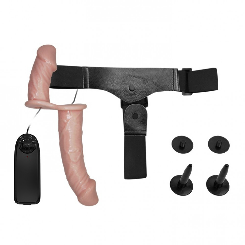  - Подвійний страпон з вібрацією Ultra Passionate Harness Dual Vibration з провідним пультом керування 3