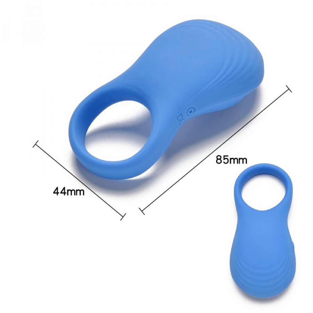 Эрекционные кольца с вибрацией - Эрекционное виброкольцо Sweet Em с пультом, синий, 8.5 х 4.5 см 7