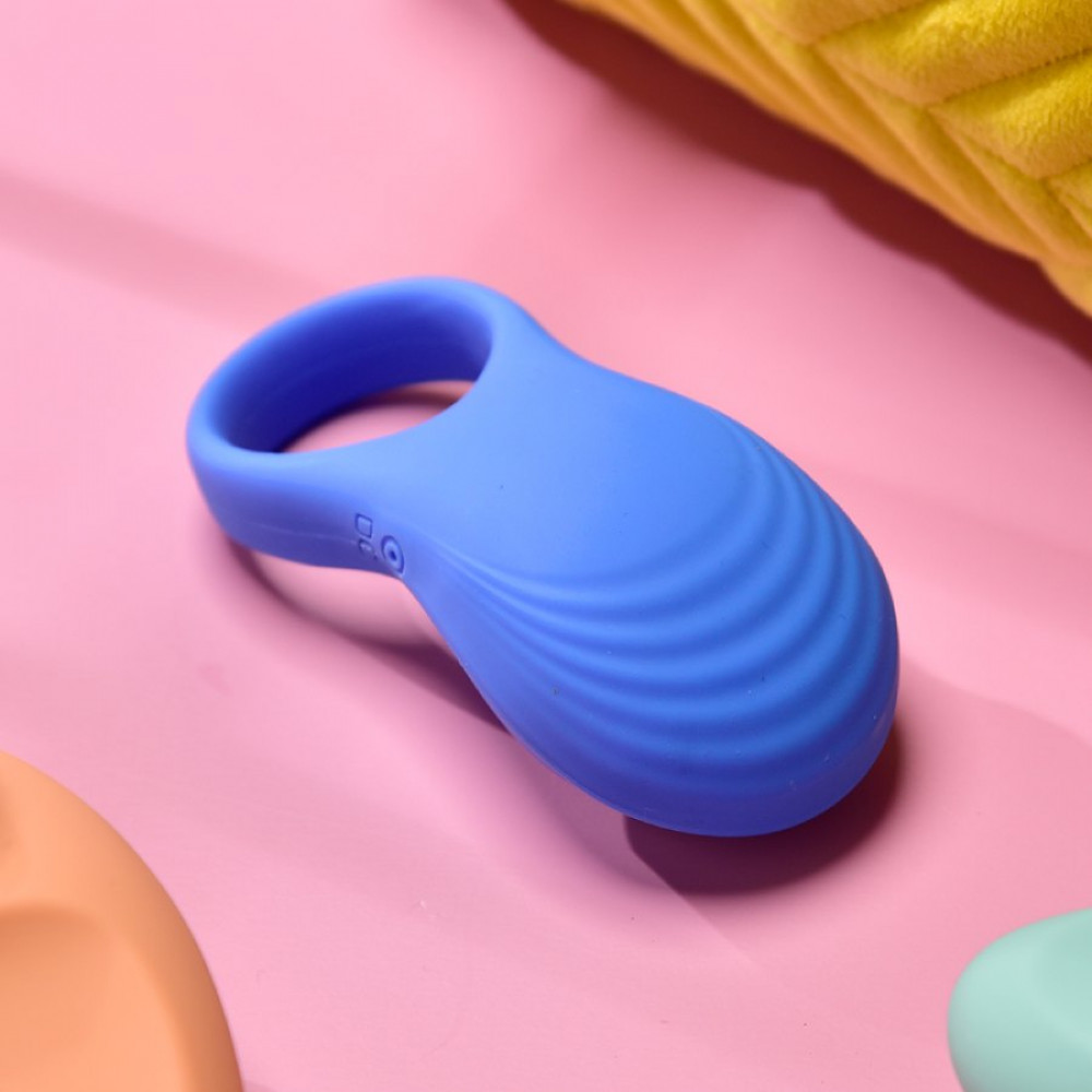 Эрекционные кольца с вибрацией - Эрекционное виброкольцо Sweet Em с пультом, синий, 8.5 х 4.5 см 6