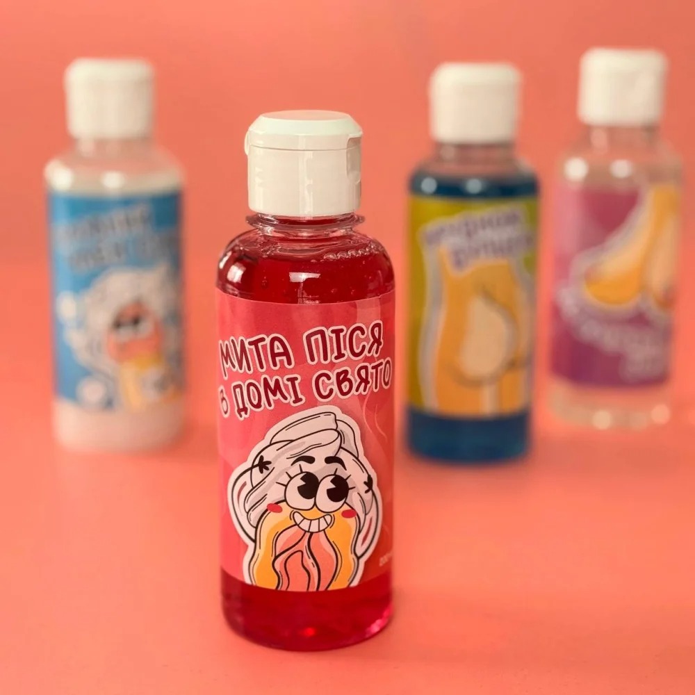 Секс приколи - Гель для душу VidDushi ,,Мита піся – в домі свято,, з ароматом полуниці та маскарпоне, 200 мл