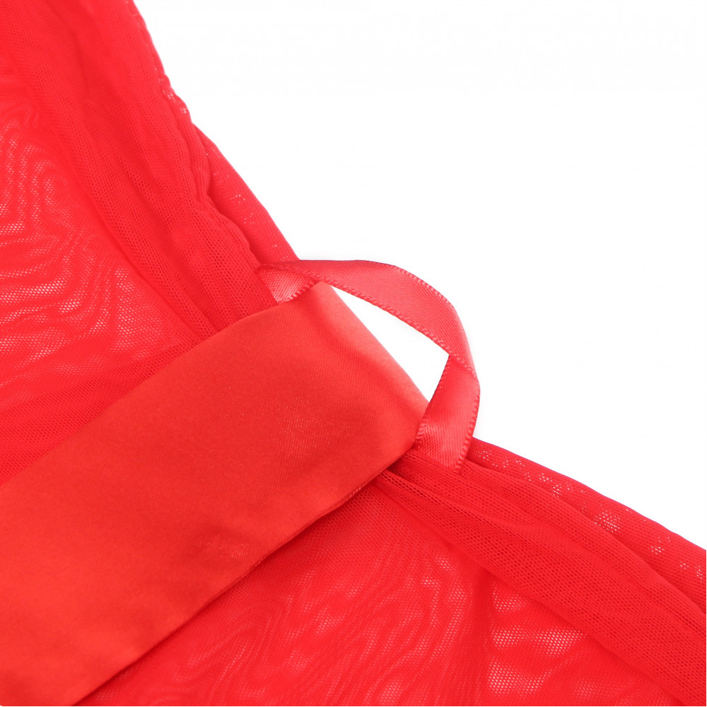 Різне - Халатик Star Night з поясом та мереживом, червоний, XS-S 8