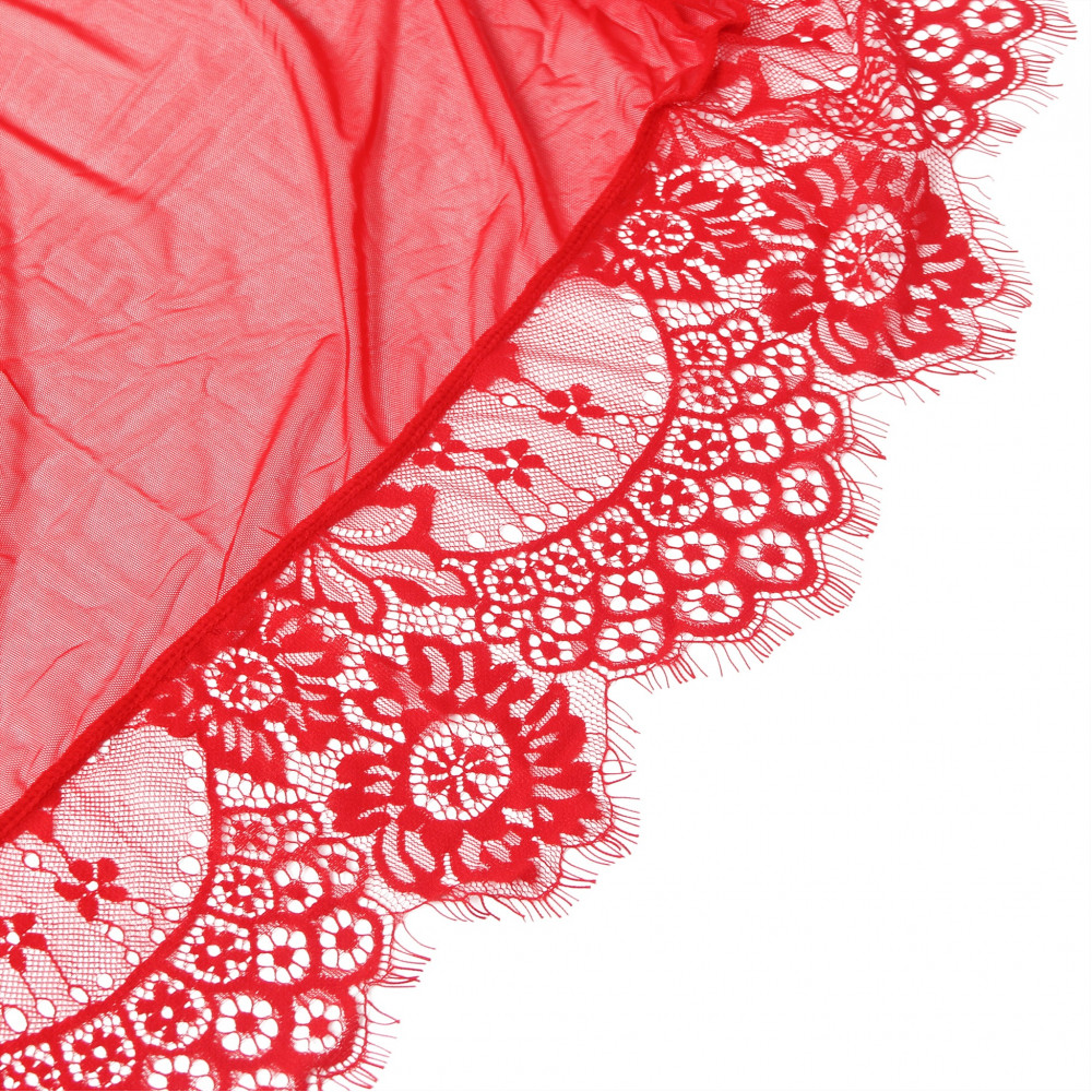 Різне - Халатик Star Night з поясом та мереживом, червоний, XS-S 6