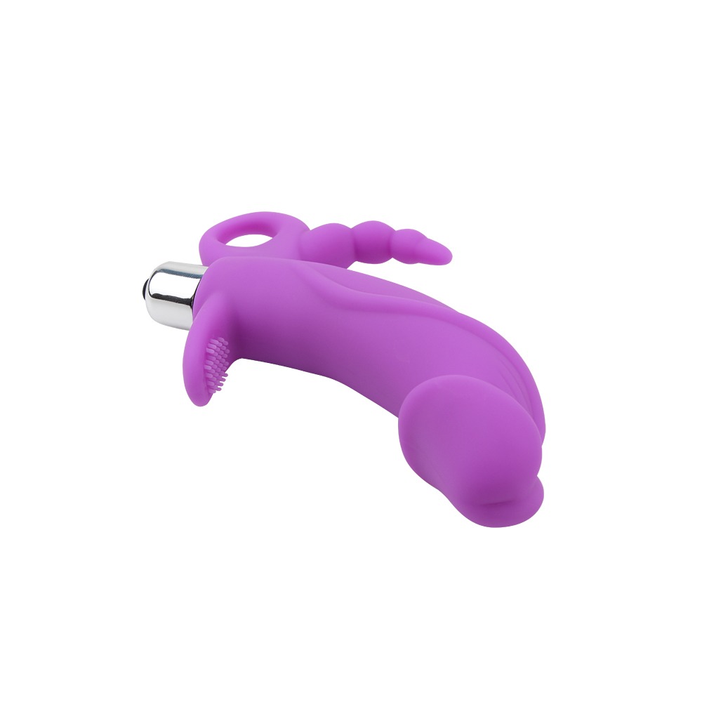 Разное - Вибратор для тройной стимуляции рельефный Chisa Sweet Breeze, фиолетовый 5