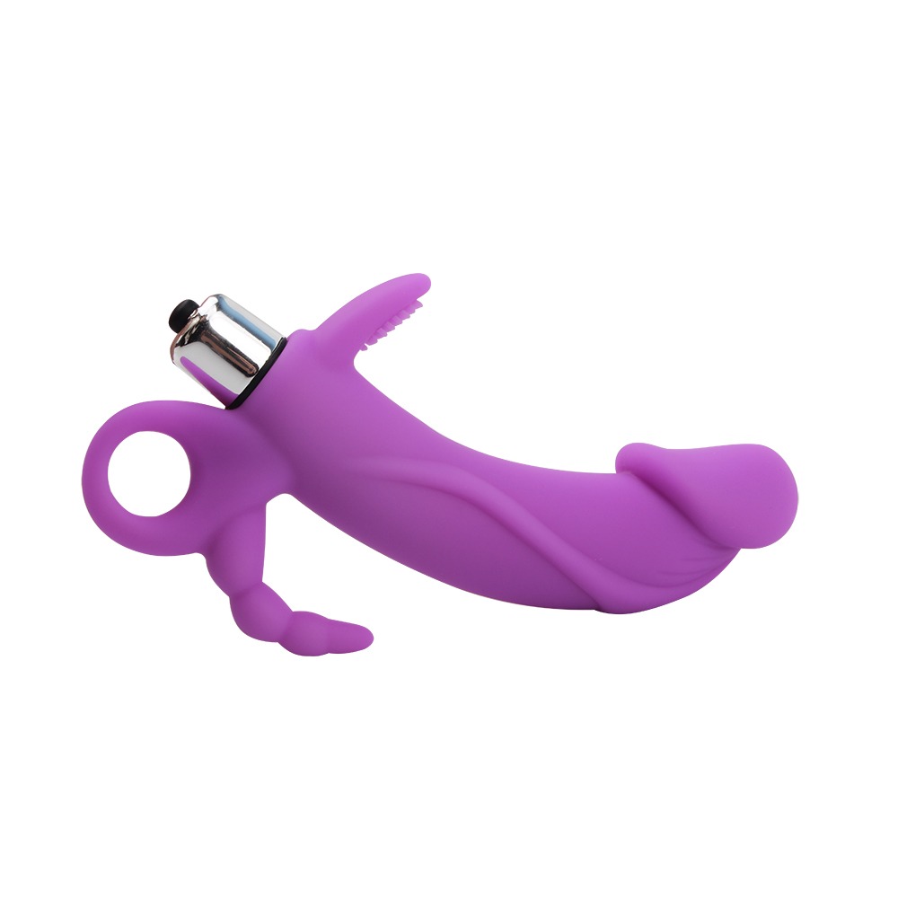 Разное - Вибратор для тройной стимуляции рельефный Chisa Sweet Breeze, фиолетовый 3