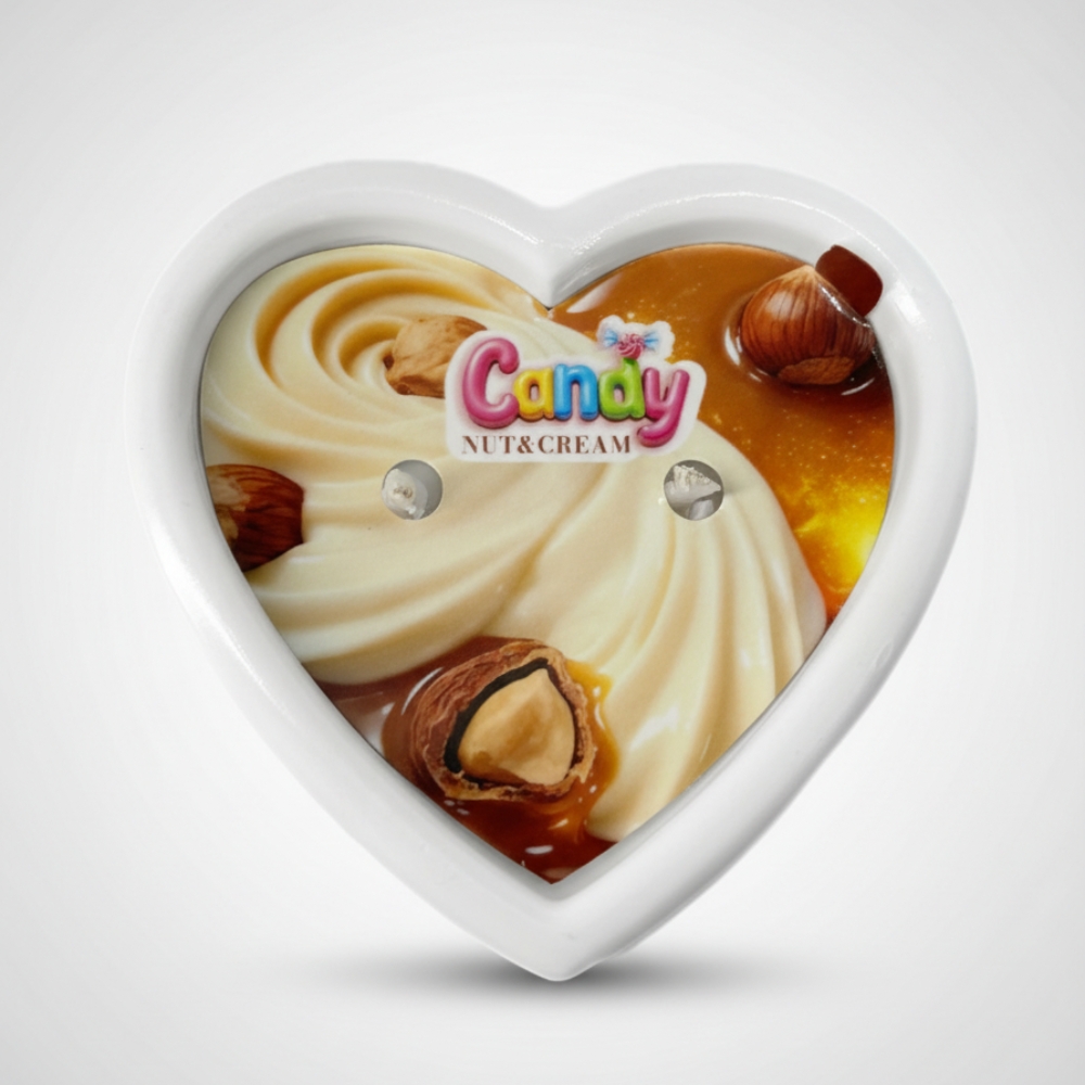 Для масажу - Масажна свічка з ароматом горіхового крему Candy Nut Cream у формі серця, 70 мл 13