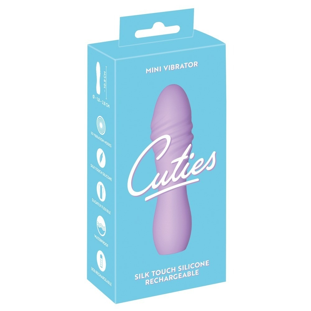 Секс игрушки - Мини-вибратор с рельефом Cuties 3, лиловый, 10.8 х 2.8 см 1