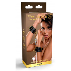 Наручники Taboom Vogue Studded Wrist Cuffs Set із веганської шкіри, чорні