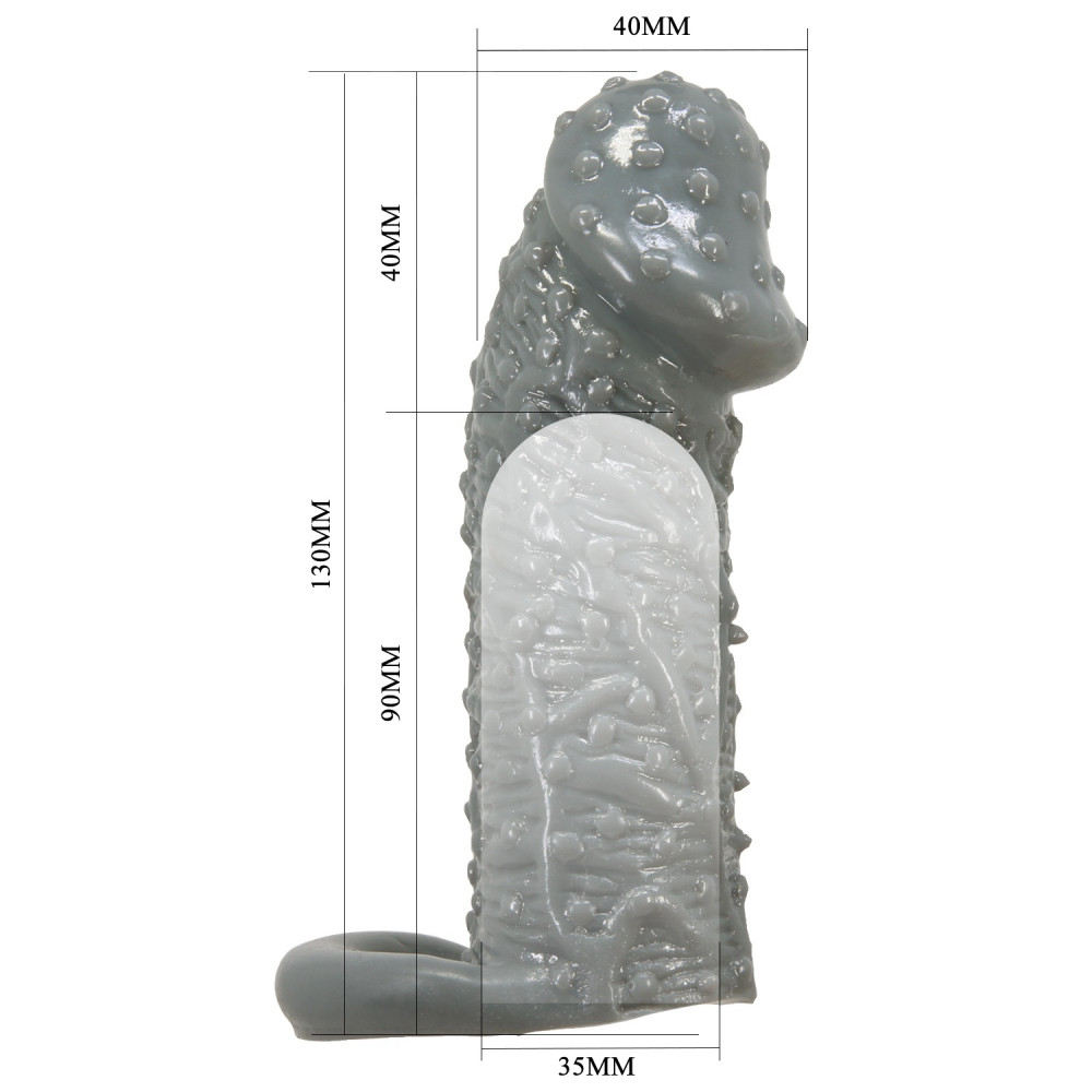  - Насадка - презерватив Brave Man, BI-016013-2 ( сіра ) 8