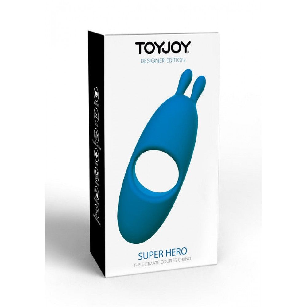  - Перезаряджається парне кільце для пеніса Toy Joy Superhero Couples C-Ring синє 5