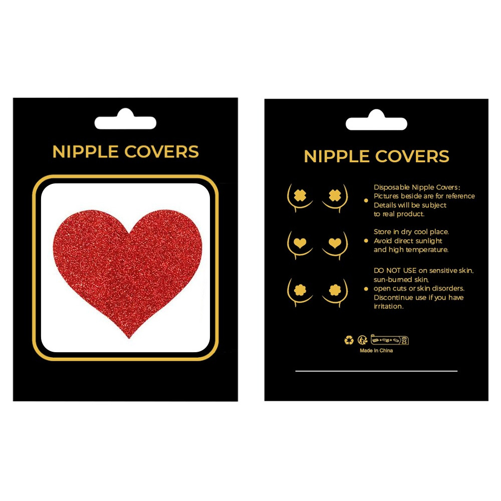 Різне - Пестиси на соски червоні сідочки Star Night з глітером 3