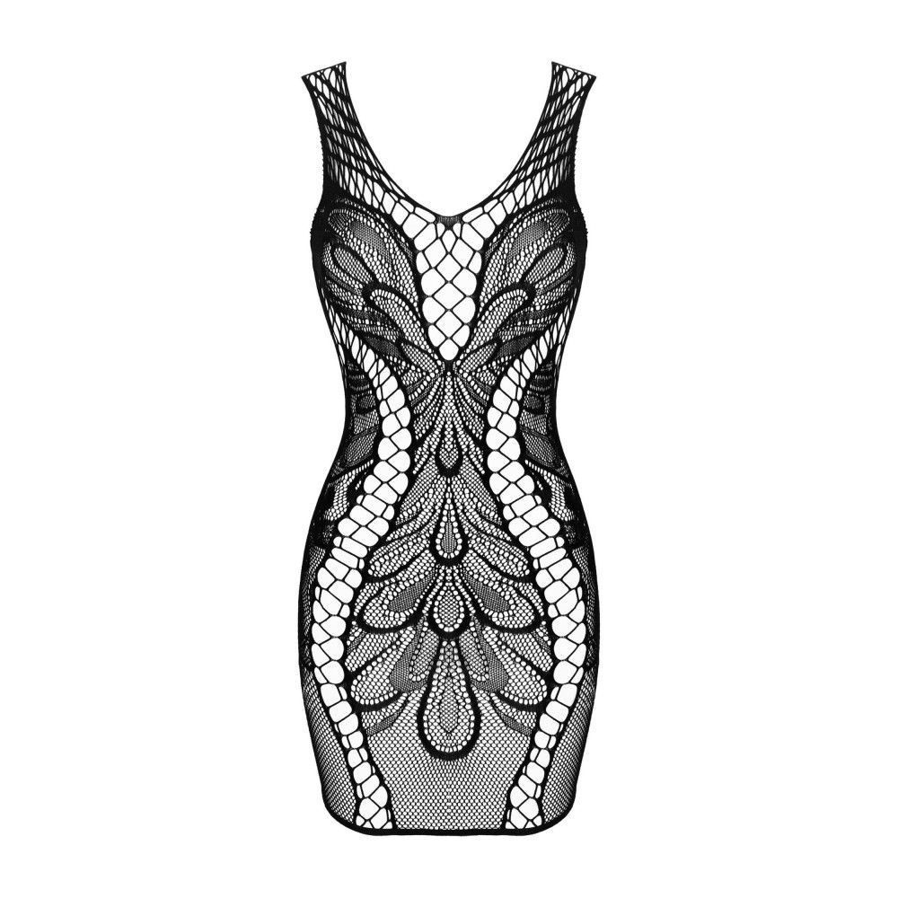 - Сукня у дрібну та велику сітку з візерунком Obsessive D608 чорний, S/M/L 2