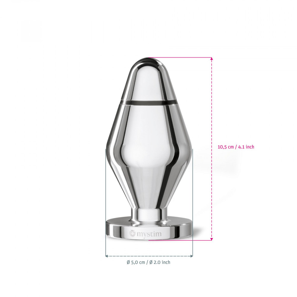 Різне - Металева анальна пробка Mystim John для електростимулятора, діаметр 5 см 3