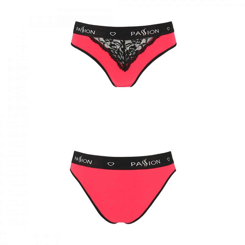 Эротические комплекты - Трусики с широкой резинкой и кружевом Passion PS001 PANTIES red/black, size M 2