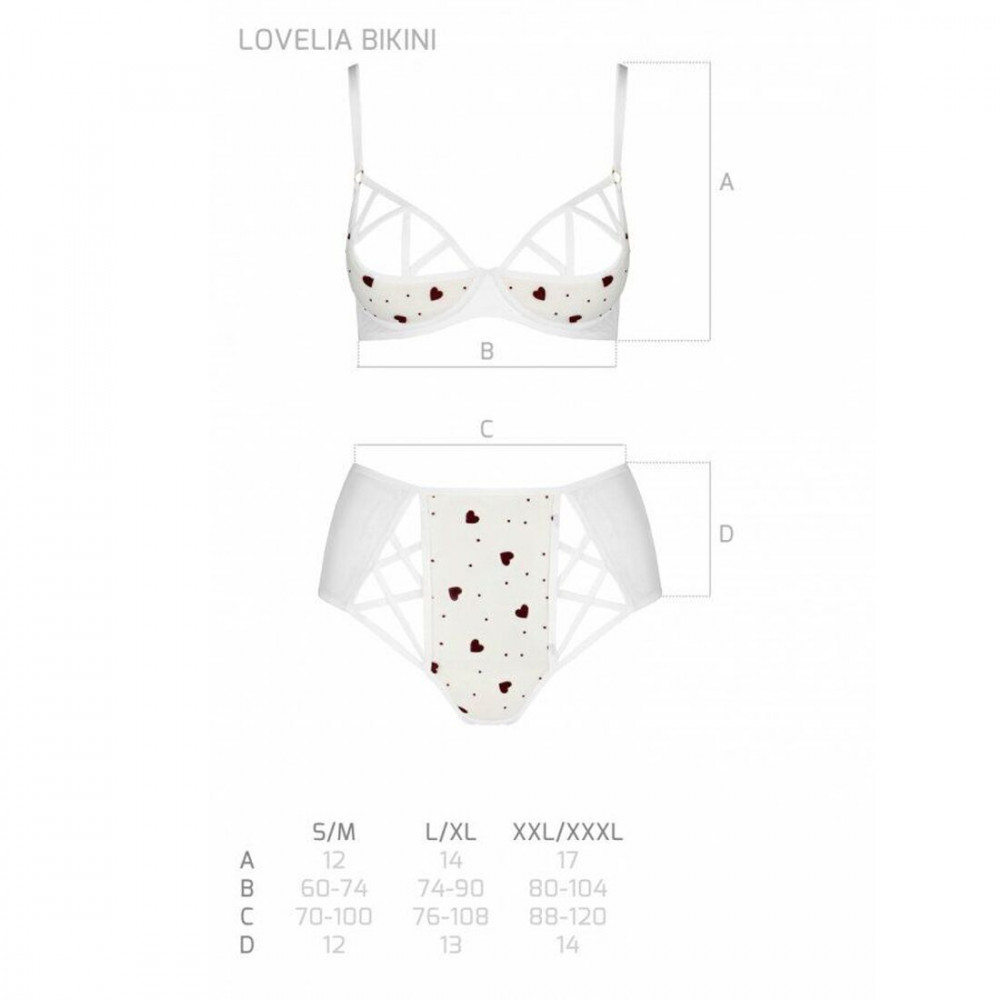 Эротические комплекты - Эротический комплект с рисунком LOVELIA BIKINI white L/XL - Passion 1