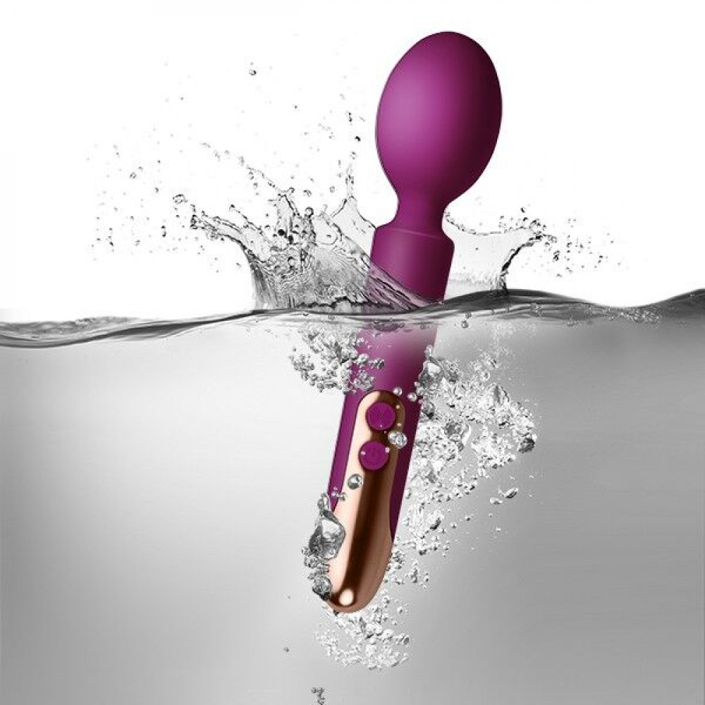 Вибромассажеры - Вибромассажер Rocks Off Oriel Purple, водонепроницаемый, гибкая головка, мощный, LED подсветка 2