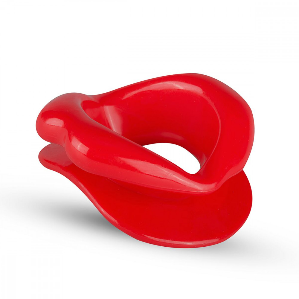 БДСМ аксессуары - Силиконовая капа-расширитель для рта в форме губ / капа-губы XOXO Blow Me A Kiss Mouth Gag - Red 2