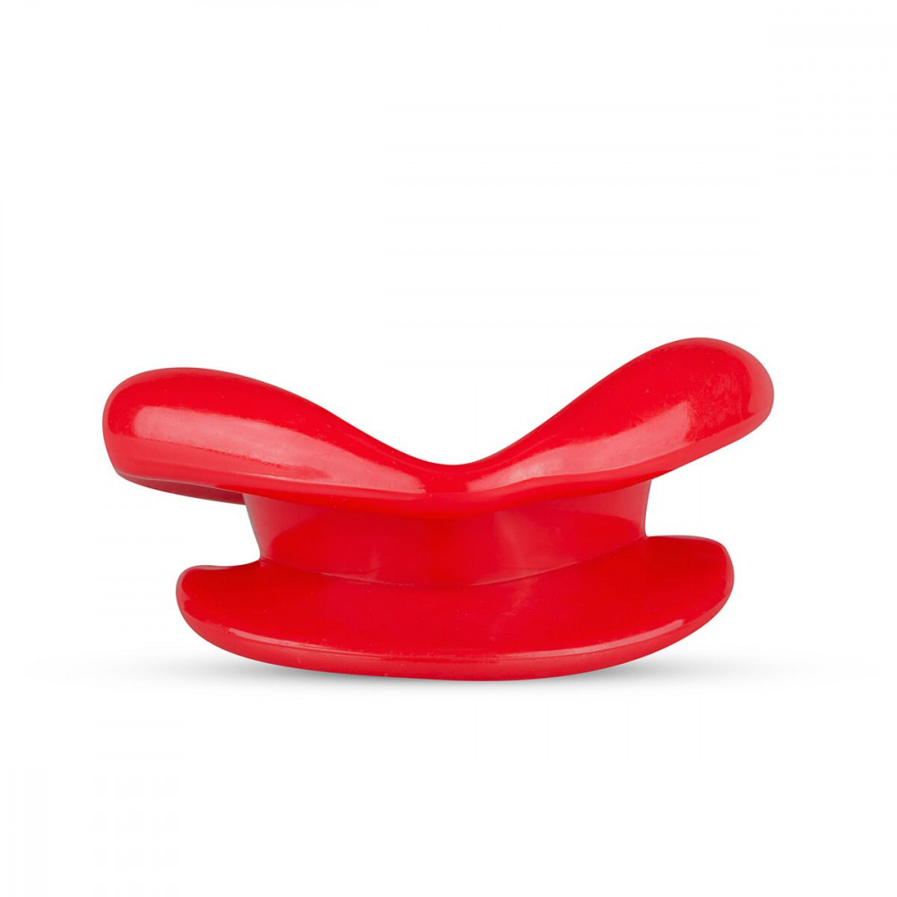 БДСМ аксессуары - Силиконовая капа-расширитель для рта в форме губ / капа-губы XOXO Blow Me A Kiss Mouth Gag - Red 1