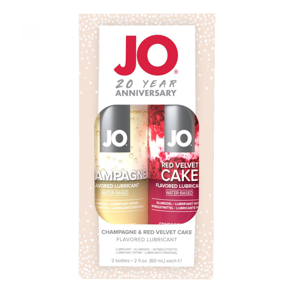 Подарочные наборы - Набор вкусовых смазок System JO Champagne & Red Velvet Cake (2×60 мл), Limited Edition