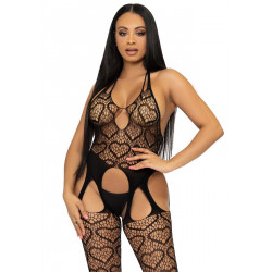 Бодистокинг с открытым доступом Leg Avenue Net suspender bodystocking One size Black, кружево